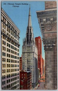 Chicago Illinois 1940s Postcard Chicago Temple Building Morrison Hotel