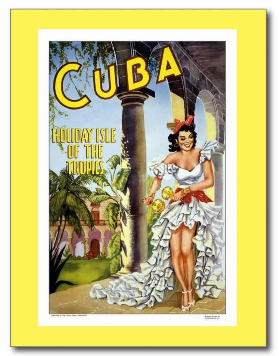 Cuba Travel Tourism Ad Vintage REPRO Postcard