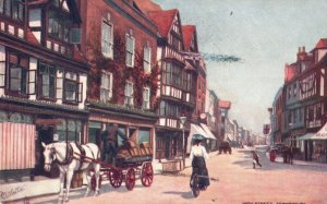 Vintage Postcard 907 High Street View Buildings Horse Carriage Oilette Raphael