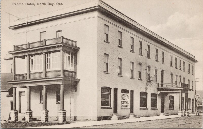 North Bay Ontario Pacific Hotel Unused Dole & Son Postcard E87