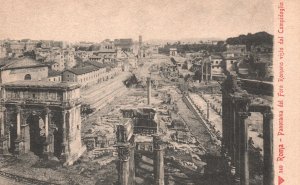 Vintage Postcard Roma Panorama del Foro Romano Visto Dal Campidoglio Rome Italy