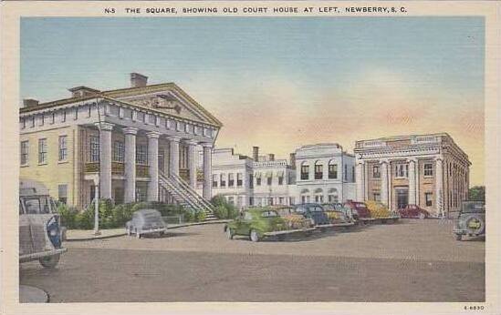 South Carolina Newberry The Square Showing Old Court House At Left