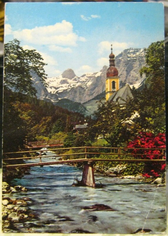 Austria Ramsau bei Berchtesgaden Kirche mit Reiteralpe - posted