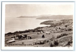 View Of Pointe Au Pic From Cap A L'aigle Canada RPPC Photo Vintage Postcard