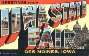 Iowa State Fair, Des Moines, Iowa, USA Large Letter Town Unused 