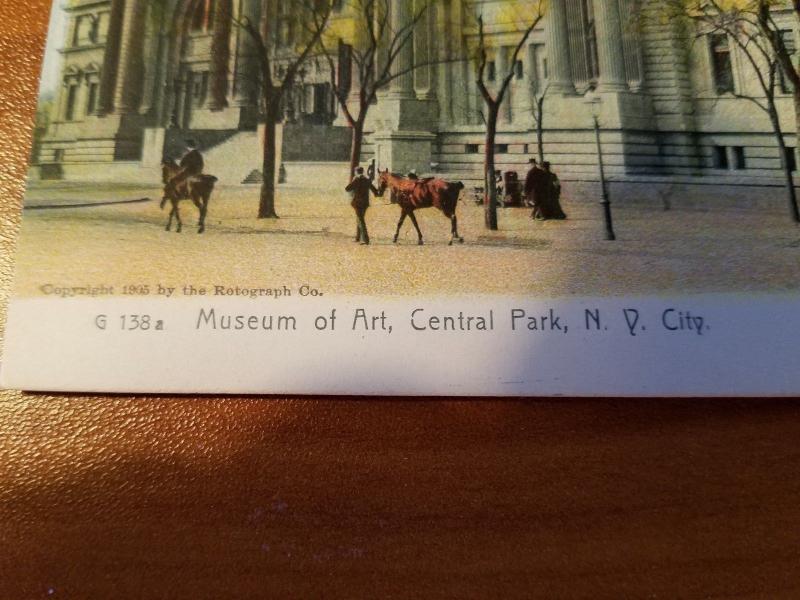 Antique Museum of Art, Central Park, NY Circa 1905 - Rotograph Company