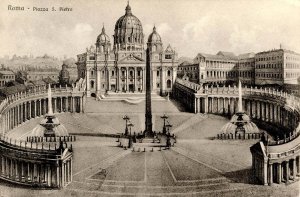 Italy - Rome. View of St Peter's Plaza and Basilica