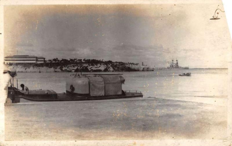 Real Photo  USS N. Dakota Ship in Cuba L684