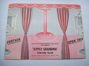 Genco Gypsy Grandma Arcade FLYER 1957 Original NOS Fortune Teller Horoscope Game