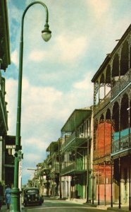 Vintage Postcard Typical Creole Architecture French Quarter New Orleans Louisian