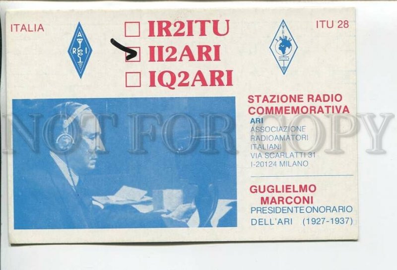 462905 1987 year Italy radio amateur with equipment Milan radio QSL card
