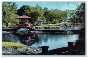 c1950's Liliuokalani Park Pavilion Bridge Hilo Hawaii HI Vintage Postcard