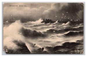 Rough Sea Off Brighton  England Raphael Tuck  A/S G.E. NEWTON DB Postcard Y12