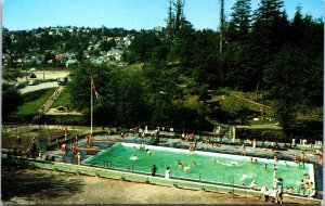 Canada Swimming Pool McClymont Park Prince Rupert B.C. Chrome Postcard 09.58