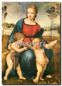 Postcard Modern Galleria Uffizi Firenze Raffaello Madonna of Goldfinch