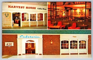 Harvest House Cafeterias & Coffee Shops, Vintage Chrome Advertising Postcard