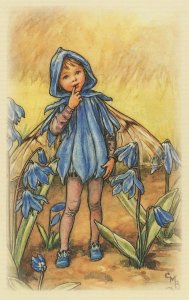 Scilla Flower Fairy Fairies From WW2 Book Stunning Postcard