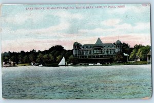 St. Paul Minnesota MN Postcard Lake Front Romaleys Casino White Bear Lake c1908