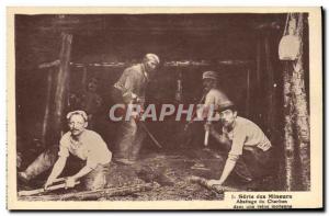 Postcard Old Mine Miners Mines coal Slaughter in an average vein