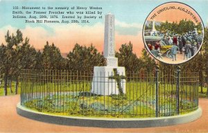 South Dakota SD   HENRY WESTON SMITH MONUMENT~Black Hills Preacher  Postcard