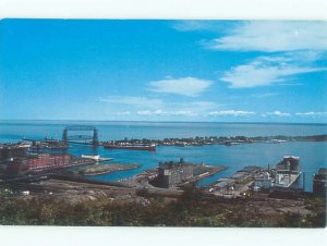 Pre-1980 FREIGHTER SHIPS IN HARBOR Superior Wisconsin Wi & Duluth MN AF3679