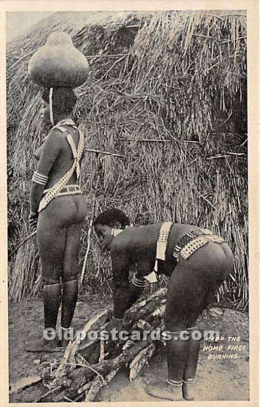 Keep the Home Fires Burning African Nude Unused 
