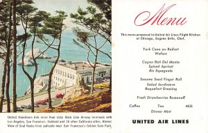 Vintage United Air Lines Postcard Seal Rocks San Francisco Photochrome