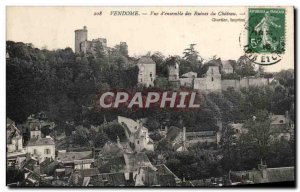 Old Postcard VendomeVue of Chateau Ruins of Together