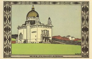 Steinhof Kirche Wien Austria Painting Postcard