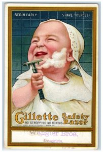 c1910's Baby Gillette Razor Advertising Decorah Iowa IA Antique  Postcard