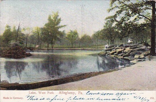 Lake West Park Allegheny Pennsylvania 1907