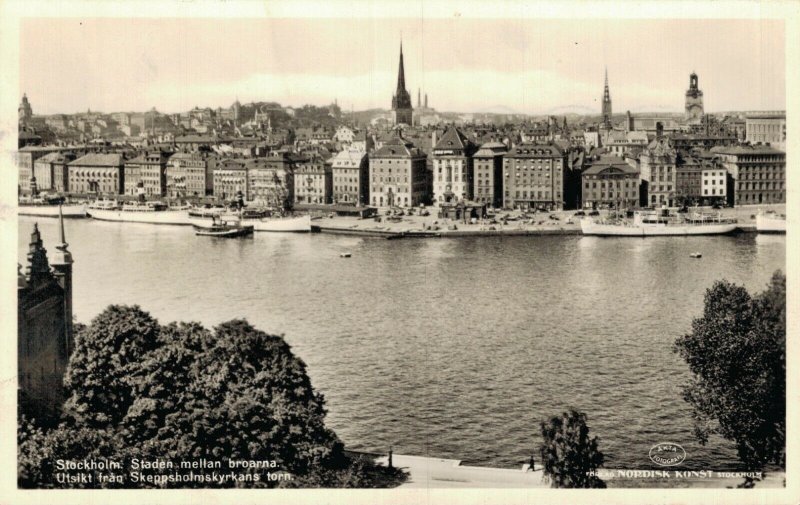 Sweden Stockholm Staden Mellan Broarna RPPC 06.20