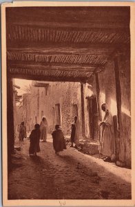 Algeria Bou-Saada Une Rue Couverte Dans Le Village Arabe Vintage Postcard C166