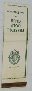 Presidio Golf Club San Francisco 20 Strike Matchbook Cover