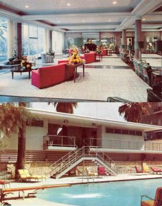 SAN ANTONIO, TX Texas  MENGER HOTEL Lobby Interior & Pool ROADSIDE *2* Postcards