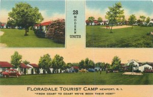 Colorpicture Floradale Tourist Camp 1940s roadside Newport Rhode Island 7016