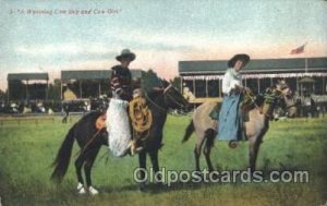 Western Cowboy, Cowgirl Unused light wear close to grade 1