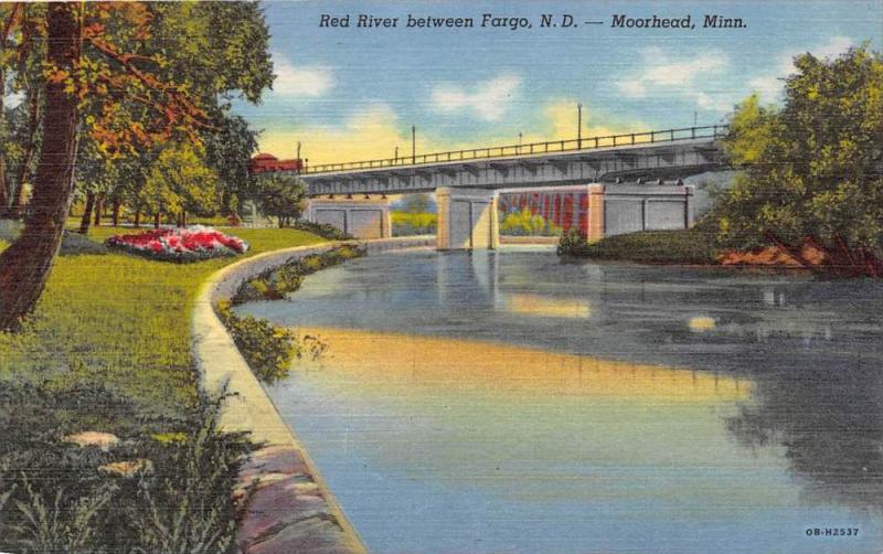 Red River between Fargo, N.D. Moorhead, Minnesota