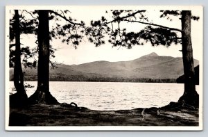 Tamworth NH Real Photo Postcard Lake Chocorua Mountains C.E. Walker RPPC VTG