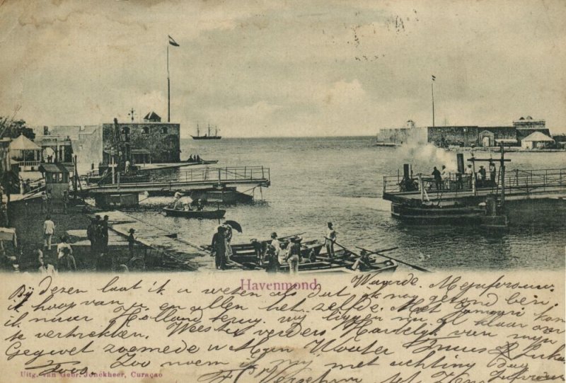 curacao, W.I., WILLEMSTAD, Harbour Mouth (1903) Gebr. Jonckheer Postcard