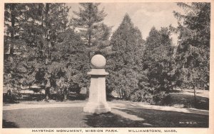 Vintage Postcard Haystack Monument Mission Park Williamstown Massachusetts MA