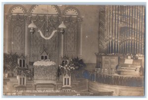 c1930's Presbyterian Church Interior Jamesburg New Jersey NJ RPPC Photo Postcard 