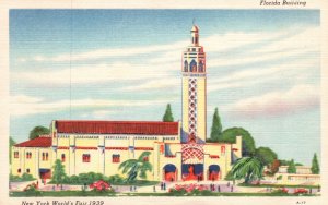 Vintage Postcard 1930's New York World's Fair Florida Historical Site Building