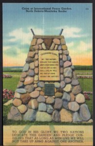 North Dakota - Manitoba Border ~ Cairn at International Peace Garden - LINEN