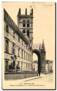 Old Postcard Montpellier L & # 39Ecole of Medicine and the Cathedrale Saint P...