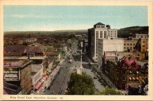 Postcard ON Hamilton King Street East Bowling Club Right House Store 1930s K65