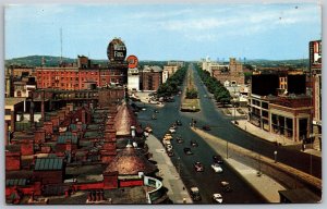 Vtg Boston MA Commonwealth Avenue at Kenmore Square Street View 1950s Postcard