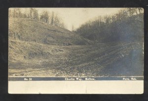 RPPC PERU NEBRASKA CHARLIE WAY HOLLOW VINTAGE 1909 REAL PHOTO POSTCARD