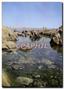 Modern Postcard The Recou Argeles Sea rocks at the bottom towers Argeles