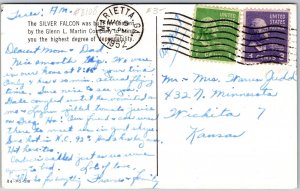 Fly-Eastern Air Lines, Great New Silver Falcon, 1952 Transportation, Postcard